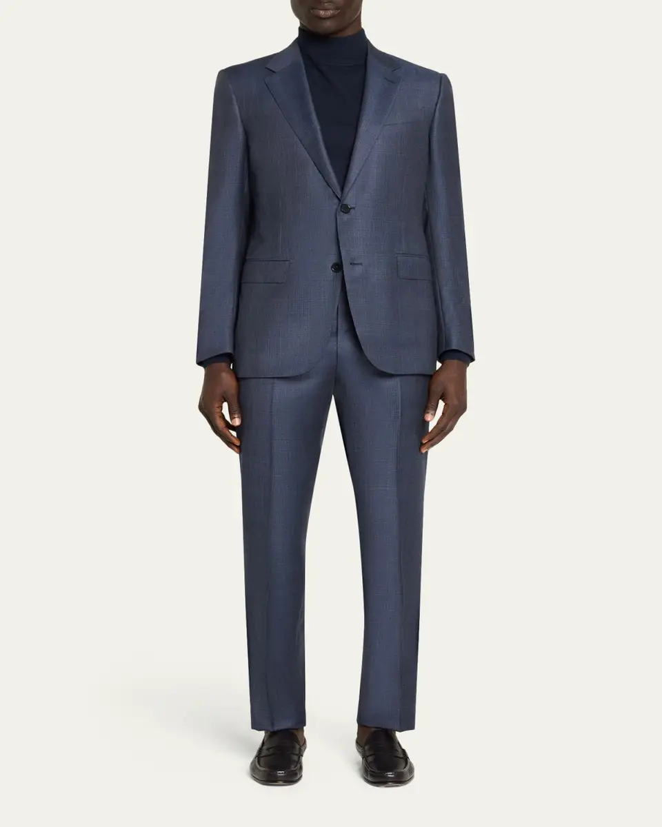 Zegna Men's Ticweave Wool Single-Breasted Sport Coat | Thumbnail 2 Zegna Men's Ticweave Wool Single-Breasted Sport Coat | Thumbnail 2