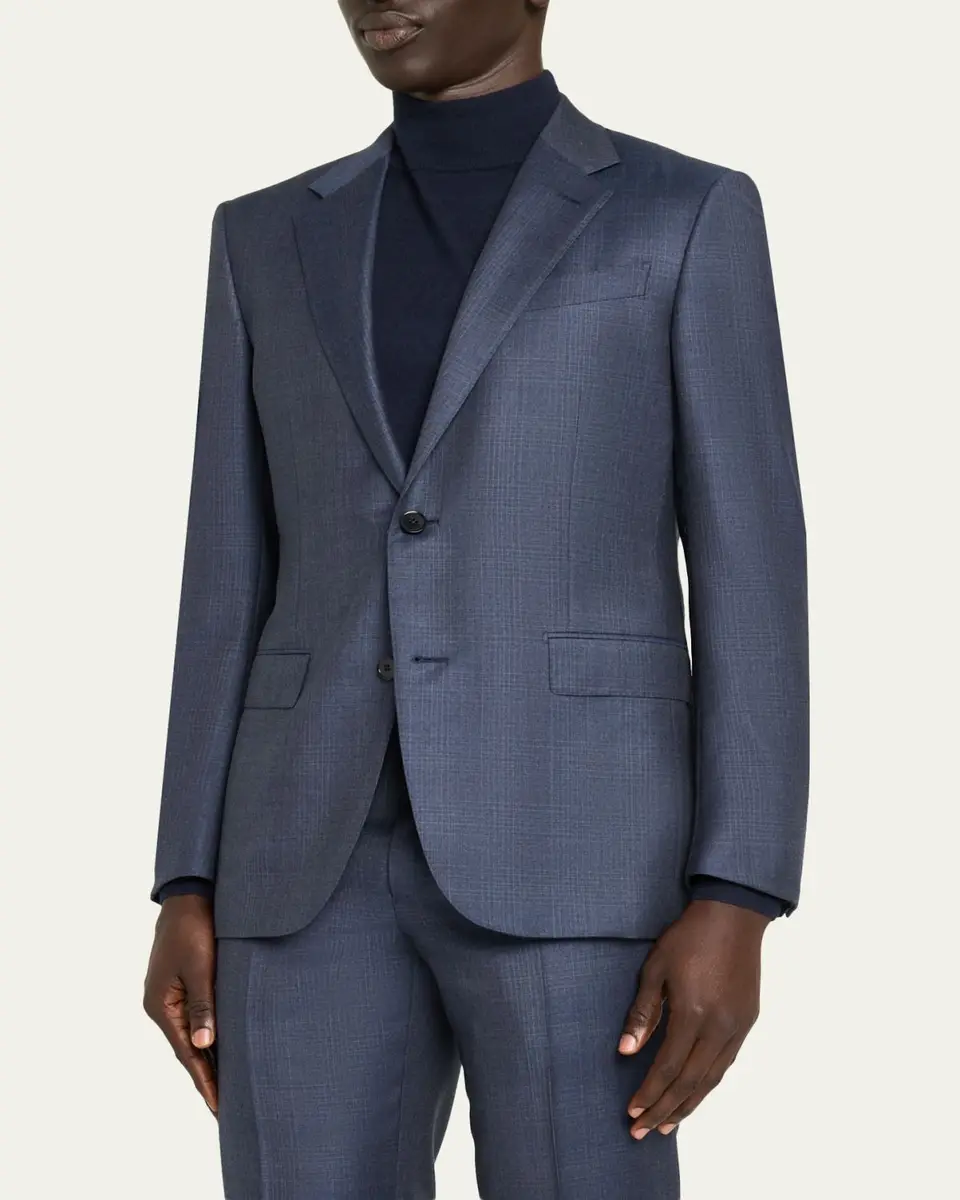 Zegna Men's Ticweave Wool Single-Breasted Sport Coat | Thumbnail 4 Zegna Men's Ticweave Wool Single-Breasted Sport Coat | Thumbnail 4