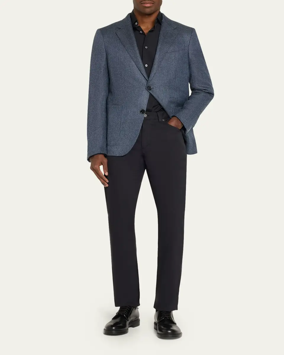 Zegna Men's Wool and Cotton Chevron Single-Breasted Sport Coat | Thumbnail 2