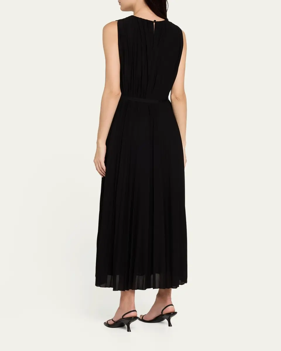 Max Mara Sleeveless Plisse Midi Dress | Thumbnail 3 Max Mara Sleeveless Plisse Midi Dress | Thumbnail 3