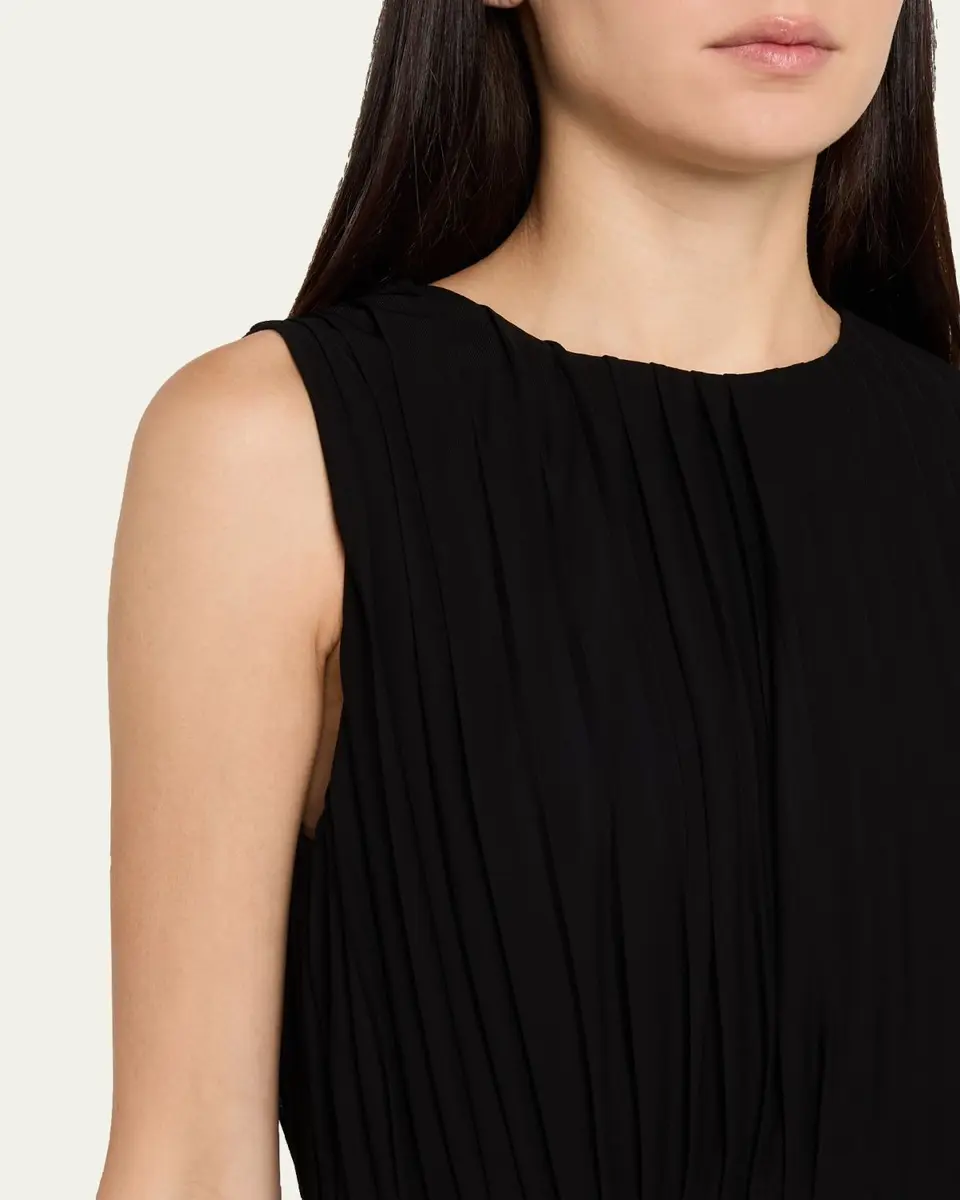 Max Mara Sleeveless Plisse Midi Dress | Thumbnail 5 Max Mara Sleeveless Plisse Midi Dress | Thumbnail 5