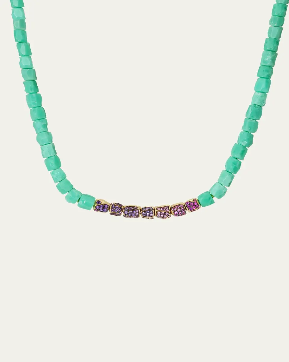 Emily P. Wheeler Nugget Necklace with Sapphires and Chrysoprase | Thumbnail 3 Emily P. Wheeler Nugget Necklace with Sapphires and Chrysoprase | Thumbnail 3