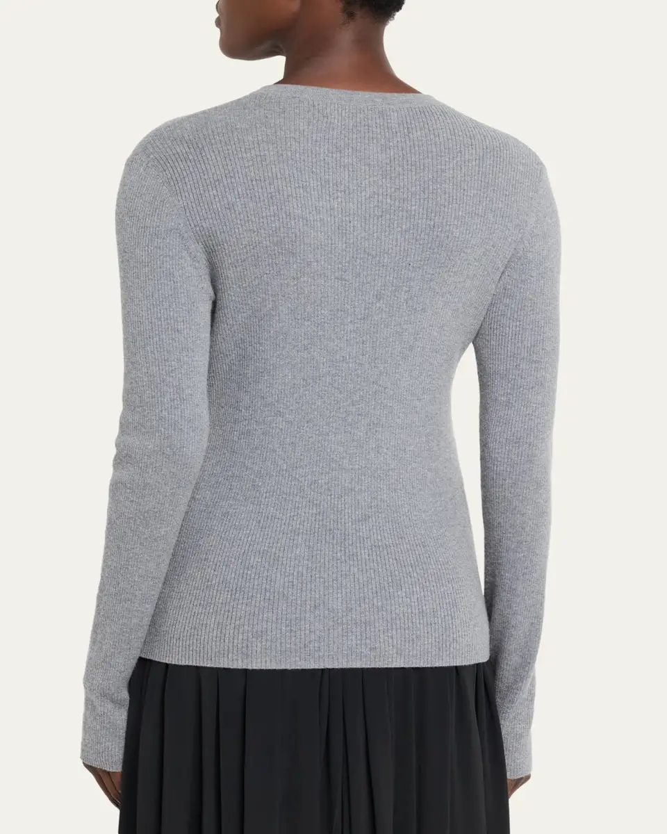 Lisa Yang Airi Cotton-Cashmere Henley Sweater | Thumbnail 3 Lisa Yang Airi Cotton-Cashmere Henley Sweater | Thumbnail 3