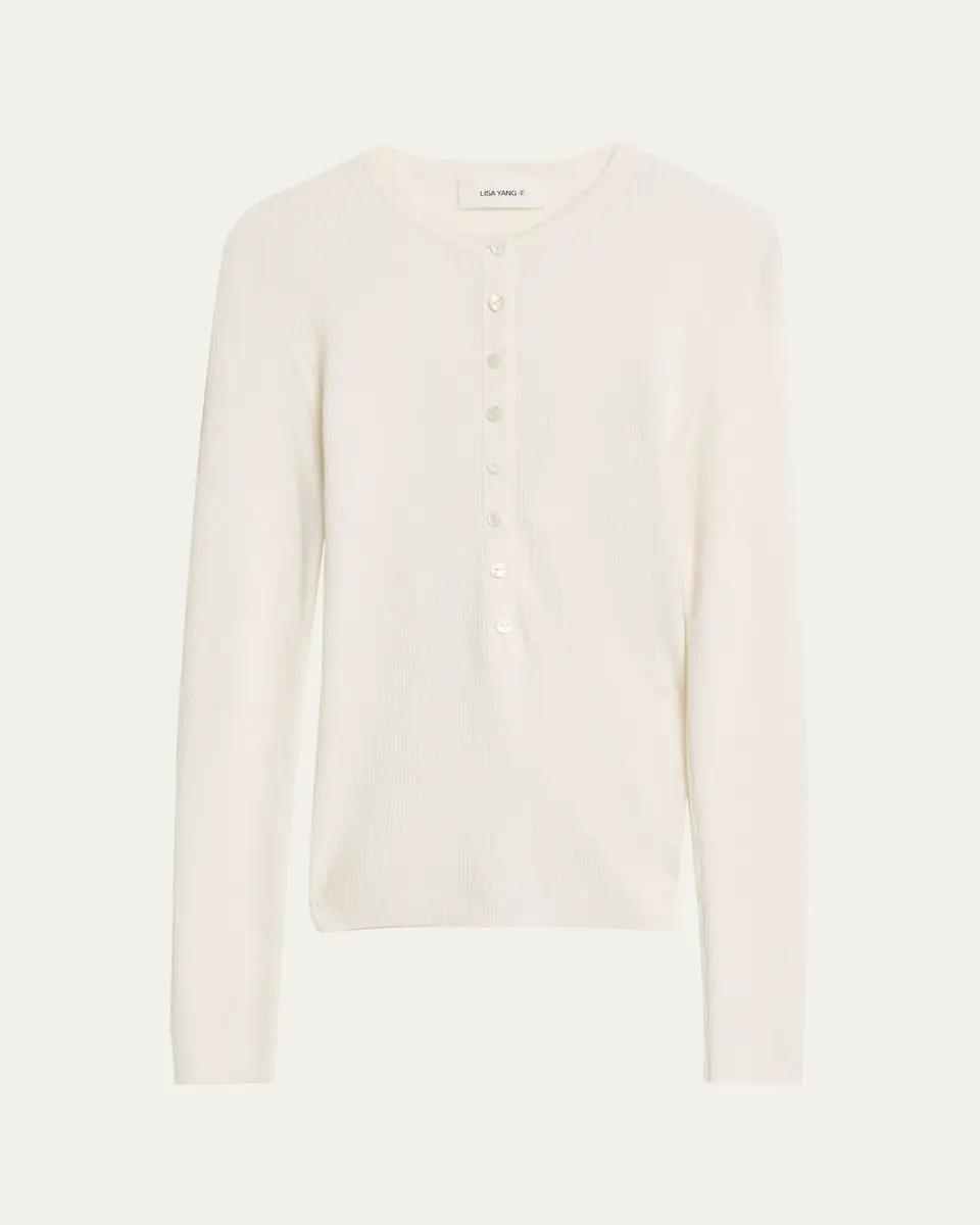 Lisa Yang Airi Cotton-Cashmere Henley Sweater | Thumbnail 6 Lisa Yang Airi Cotton-Cashmere Henley Sweater | Thumbnail 6