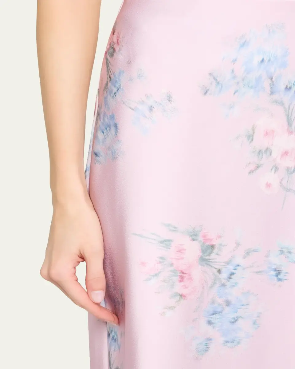 LoveShackFancy Janella Floral Silk Midi Skirt | Thumbnail 5 LoveShackFancy Janella Floral Silk Midi Skirt | Thumbnail 5