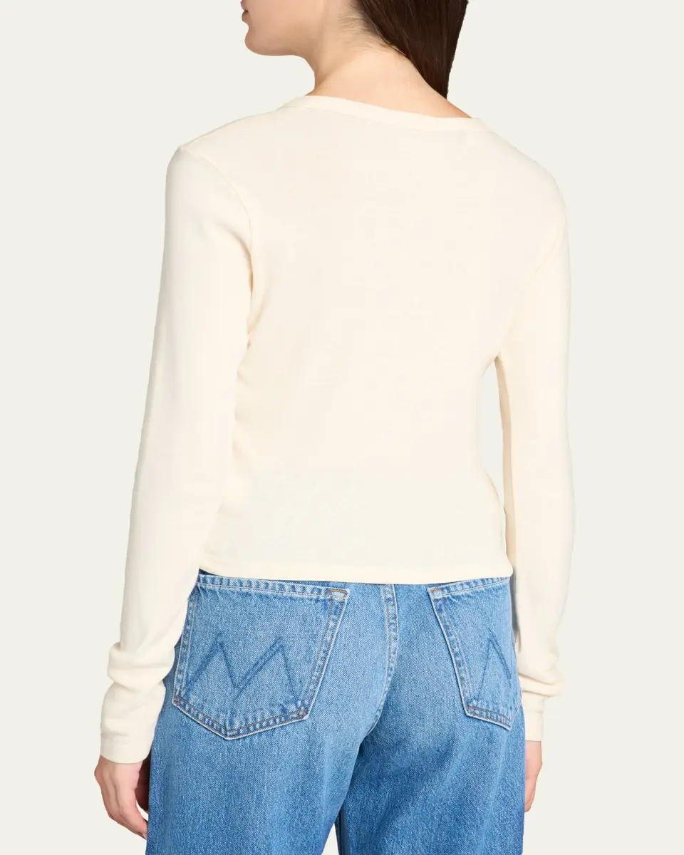 Mother The Long-Sleeve Itty Bitty Crop Tee | Thumbnail 3