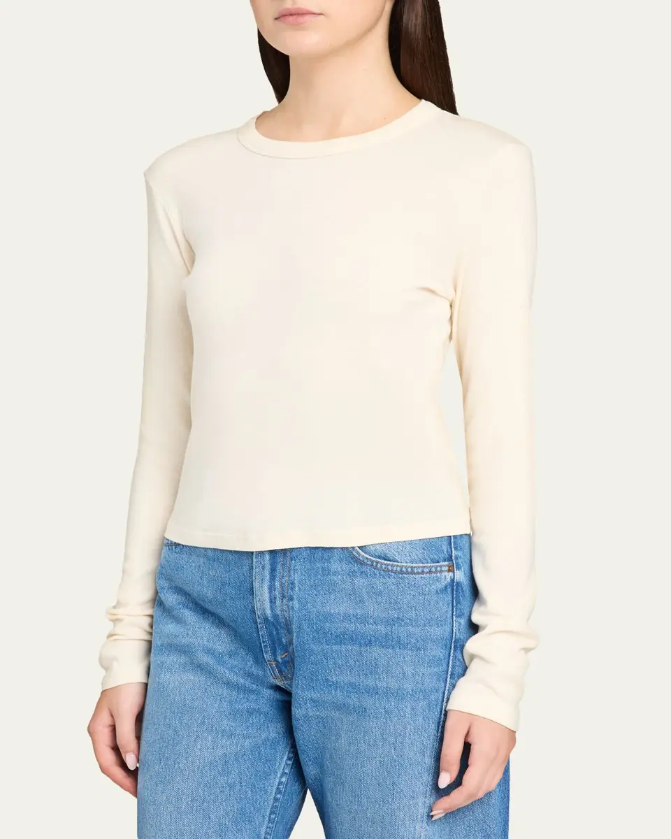 Mother The Long-Sleeve Itty Bitty Crop Tee | Thumbnail 4