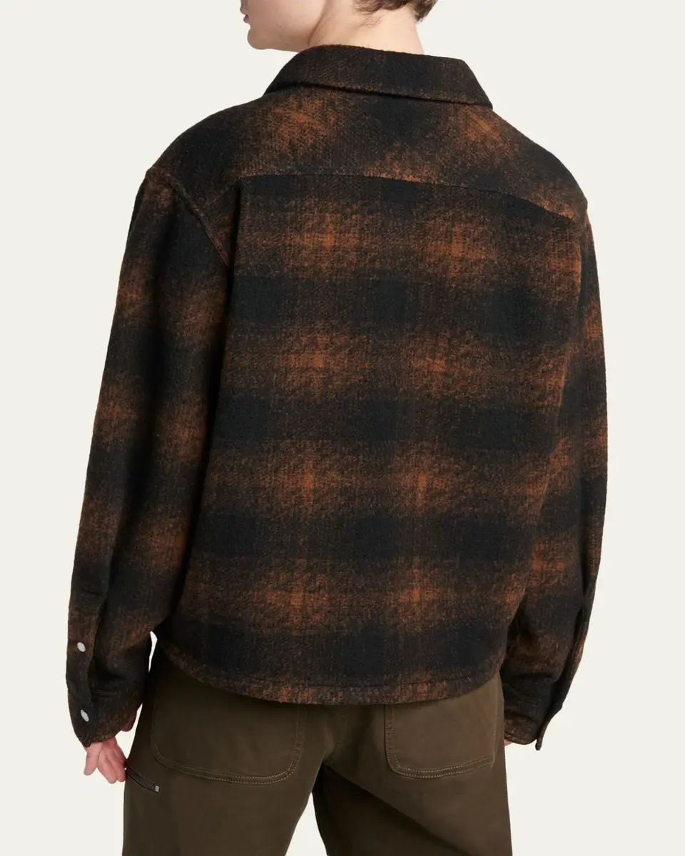 Moncler Men's Buffalo Check Full-Zip Shirt Jacket | Thumbnail 3 Moncler Men's Buffalo Check Full-Zip Shirt Jacket | Thumbnail 3