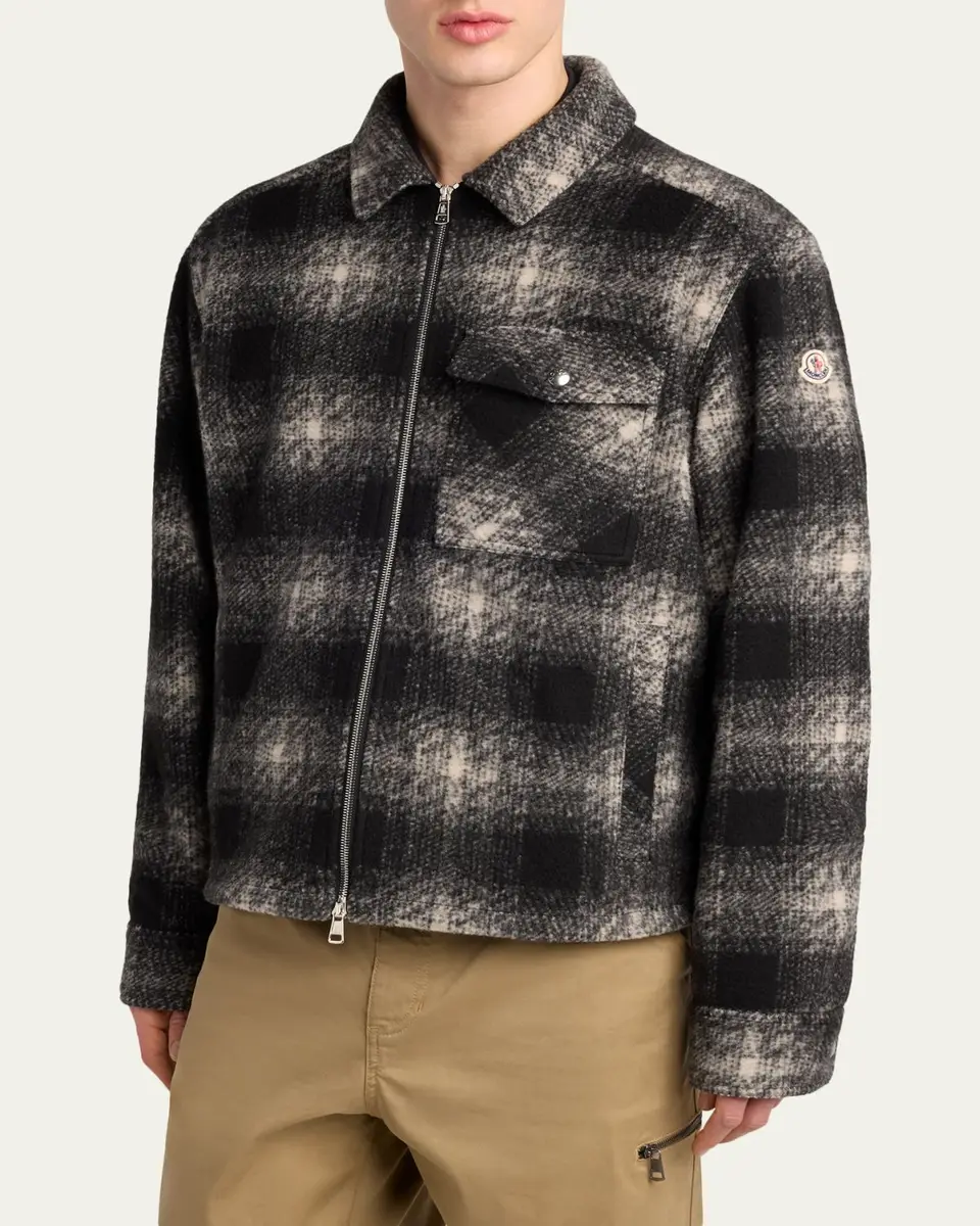 Moncler Men's Buffalo Check Full-Zip Shirt Jacket | Thumbnail 9 Moncler Men's Buffalo Check Full-Zip Shirt Jacket | Thumbnail 9