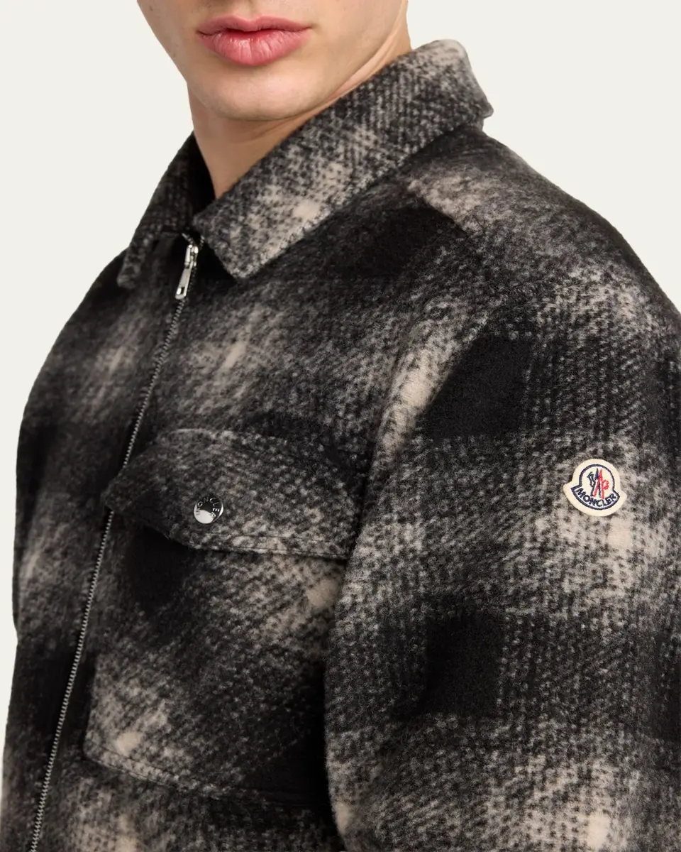 Moncler Men's Buffalo Check Full-Zip Shirt Jacket | Thumbnail 10 Moncler Men's Buffalo Check Full-Zip Shirt Jacket | Thumbnail 10