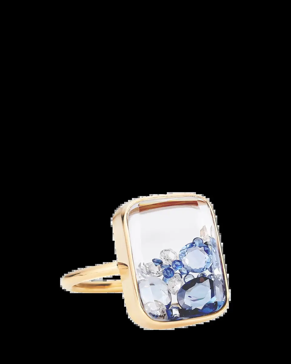 Moritz Glik Ten Fourteen Kaleidoscope Shaker Ring with Diamonds and Sapphires | Thumbnail 2 Moritz Glik Ten Fourteen Kaleidoscope Shaker Ring with Diamonds and Sapphires | Thumbnail 2