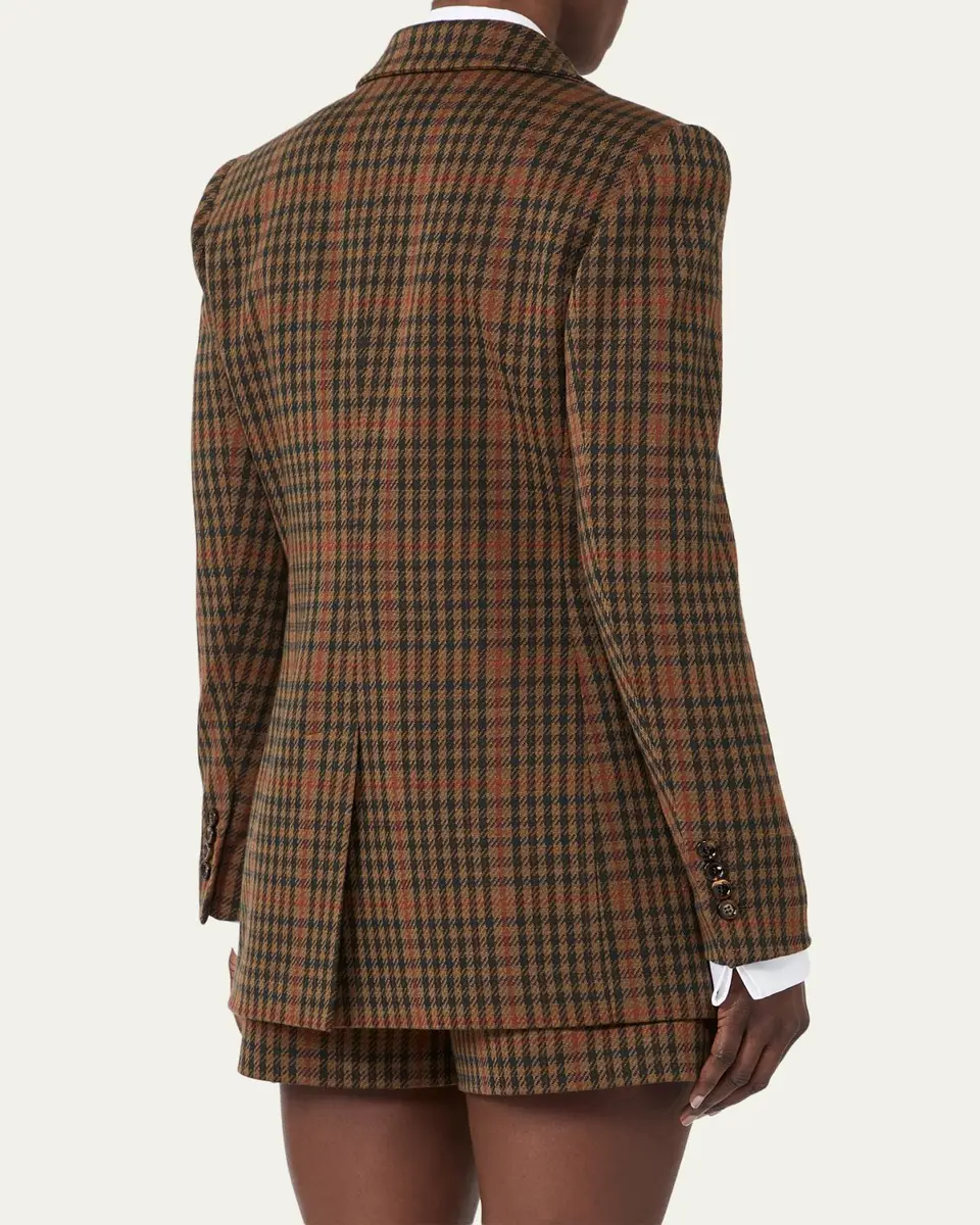 Max Mara Check Wool-Blend Single-Breasted Jacket | Thumbnail 3 Max Mara Check Wool-Blend Single-Breasted Jacket | Thumbnail 3