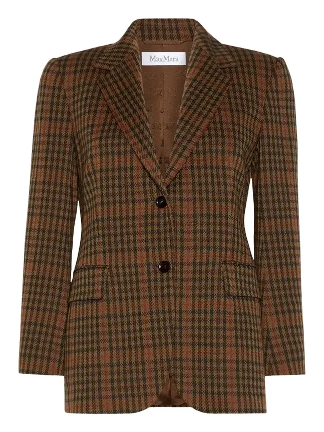 Check Wool-Blend Single-Breasted Jacket Check Wool-Blend Single-Breasted Jacket