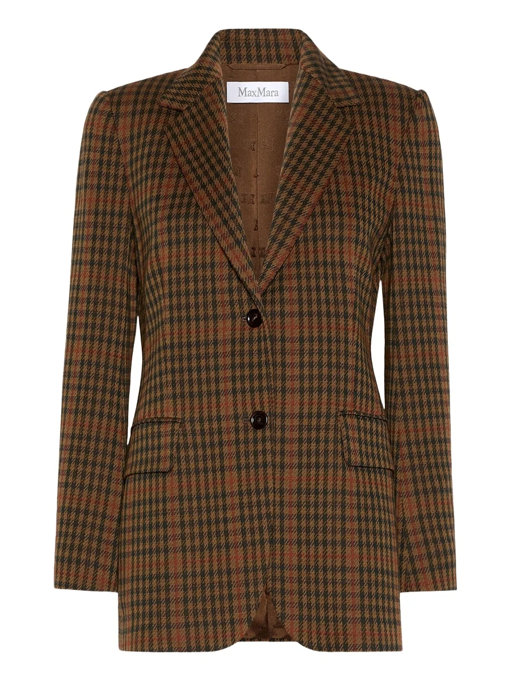 Check Wool-Blend Single-Breasted Jacket