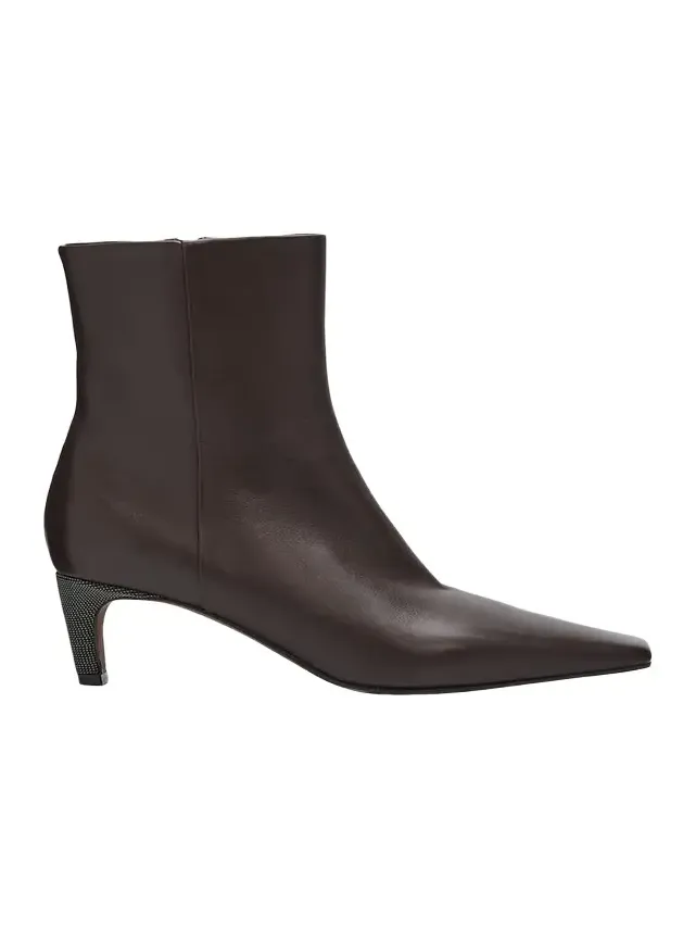 55mm Monili Heel Leather Ankle Booties 55mm Monili Heel Leather Ankle Booties