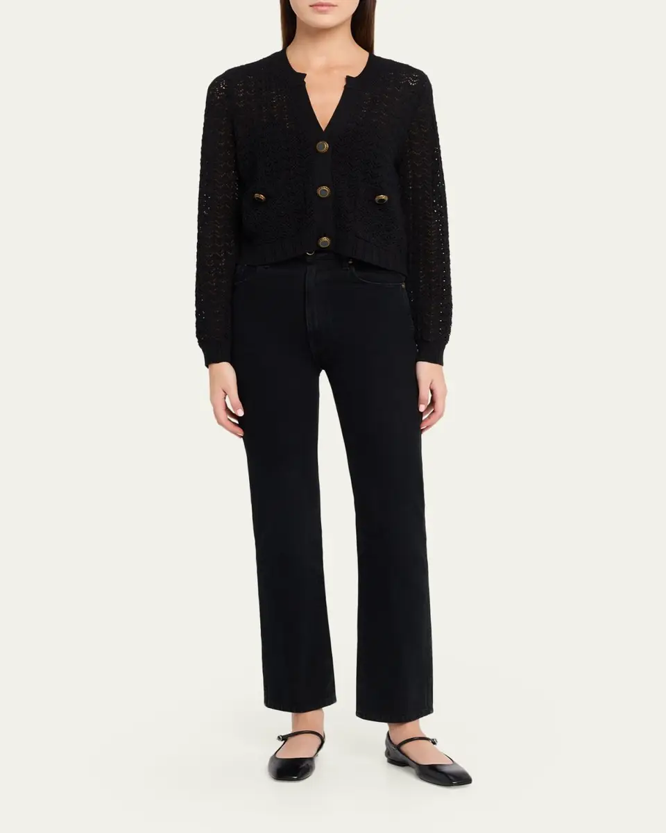 L'Agence Orla Pointelle Knit Cardigan | Thumbnail 2 L'Agence Orla Pointelle Knit Cardigan | Thumbnail 2