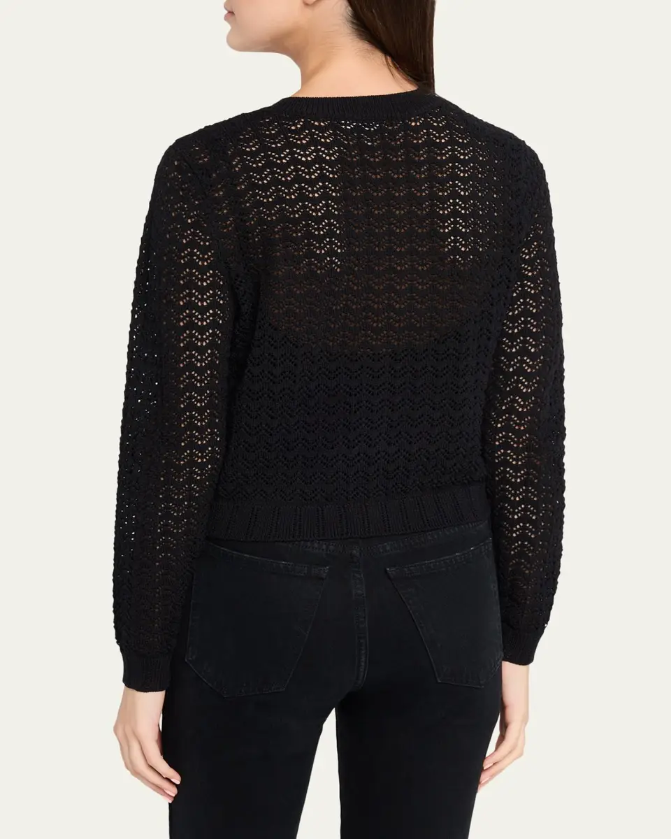 L'Agence Orla Pointelle Knit Cardigan | Thumbnail 3 L'Agence Orla Pointelle Knit Cardigan | Thumbnail 3