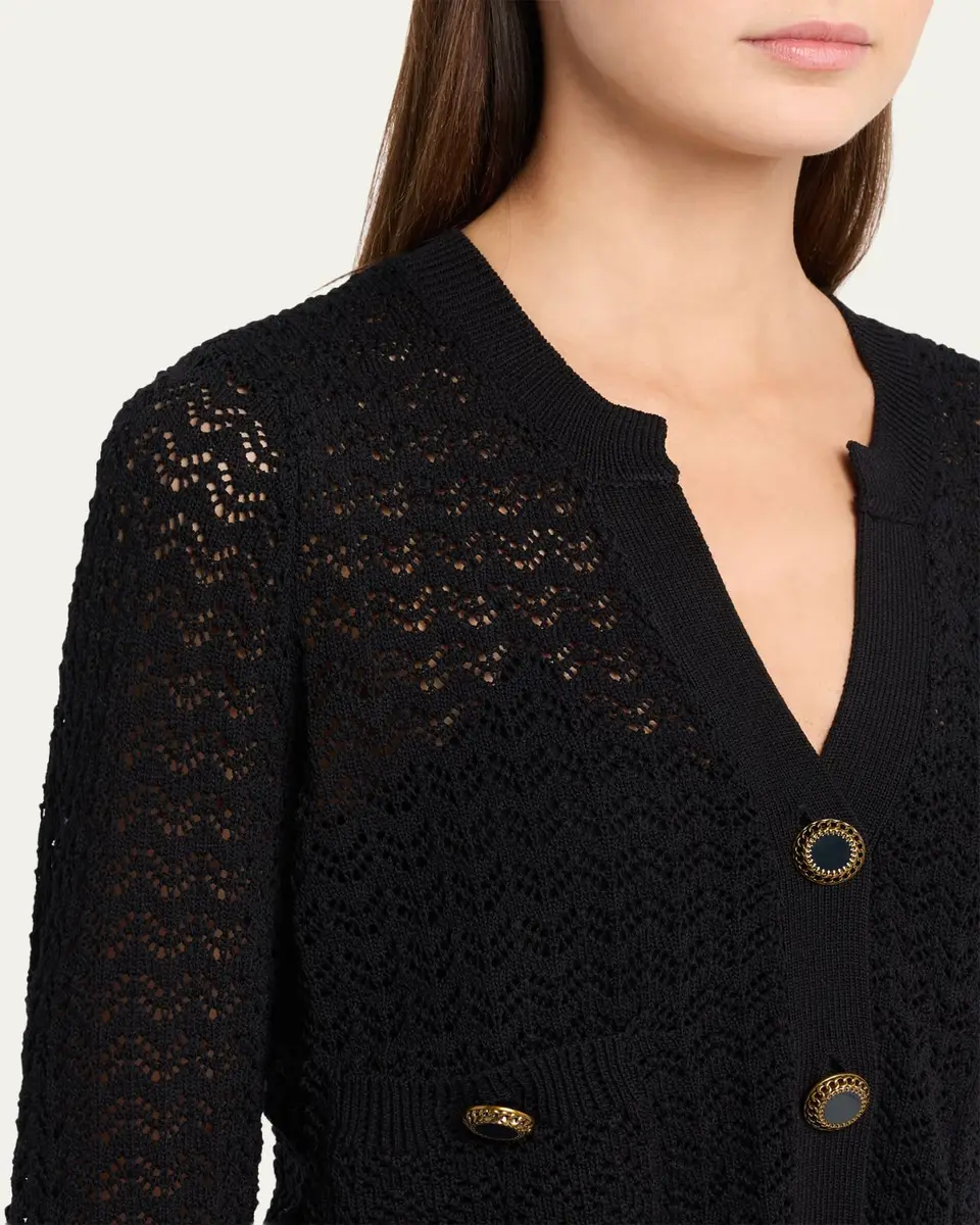 L'Agence Orla Pointelle Knit Cardigan | Thumbnail 5 L'Agence Orla Pointelle Knit Cardigan | Thumbnail 5