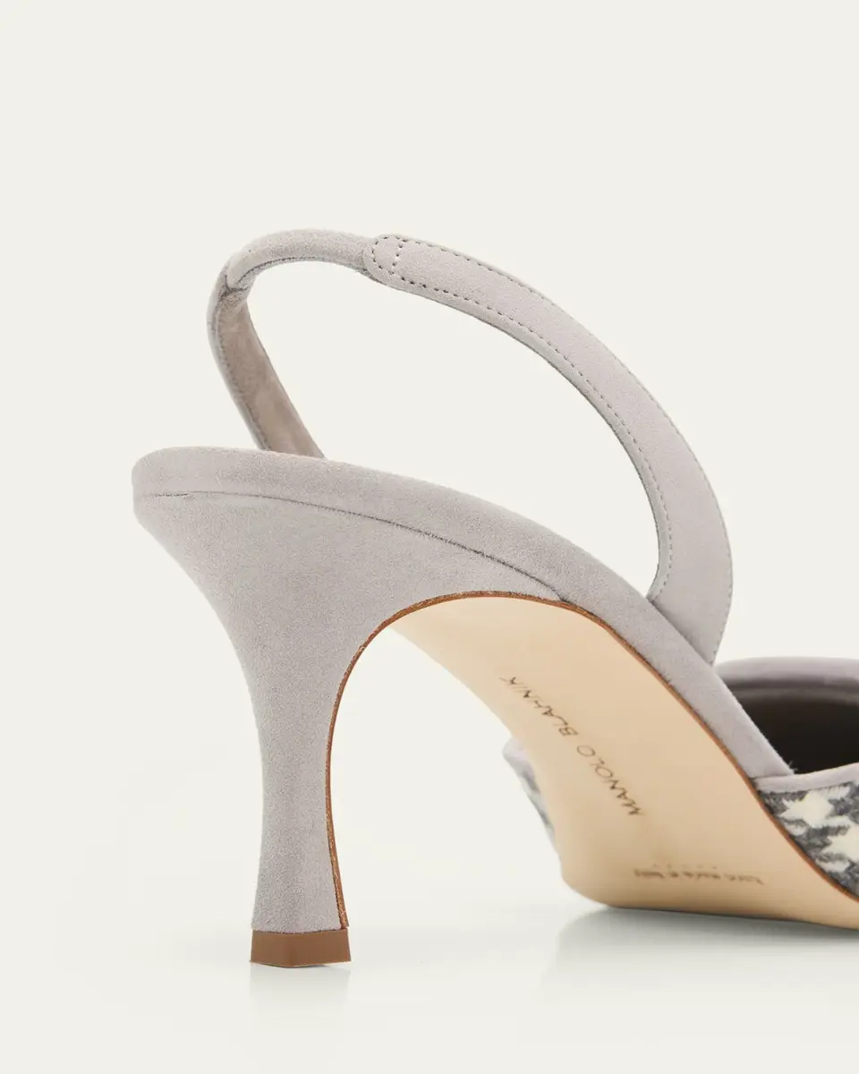 Manolo Blahnik 70mm Mayslibi Gala Houndstooth Suede Slingback Pumps | Thumbnail 5 Manolo Blahnik 70mm Mayslibi Gala Houndstooth Suede Slingback Pumps | Thumbnail 5