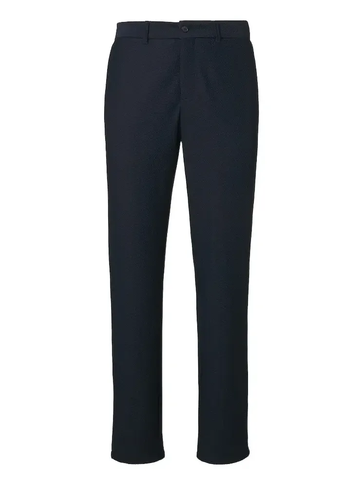 Waffle-knit straight pants