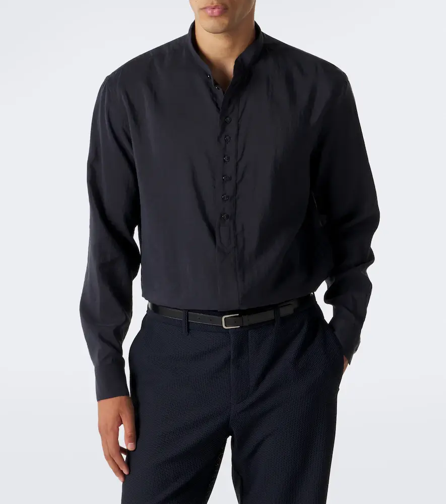 Giorgio Armani Silk-blend shirt | Thumbnail 3 Giorgio Armani Silk-blend shirt | Thumbnail 3