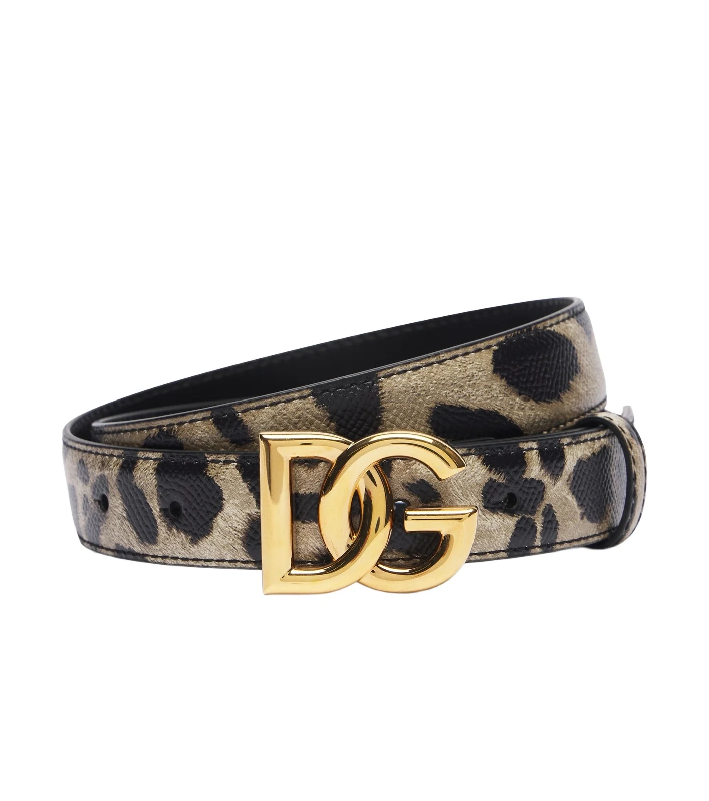 DG leopard-print leather belt