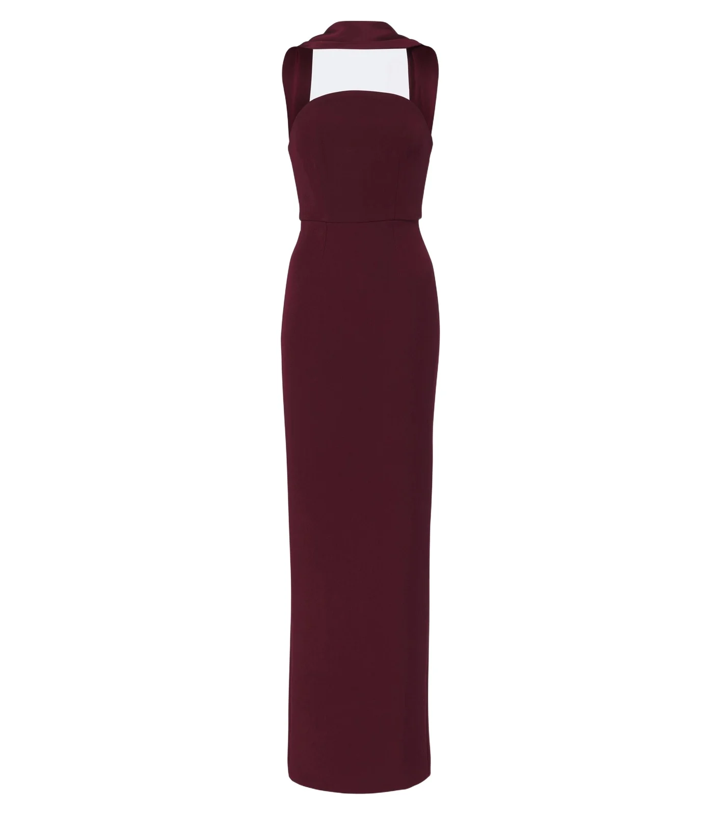 Scarf-detail bustier gown