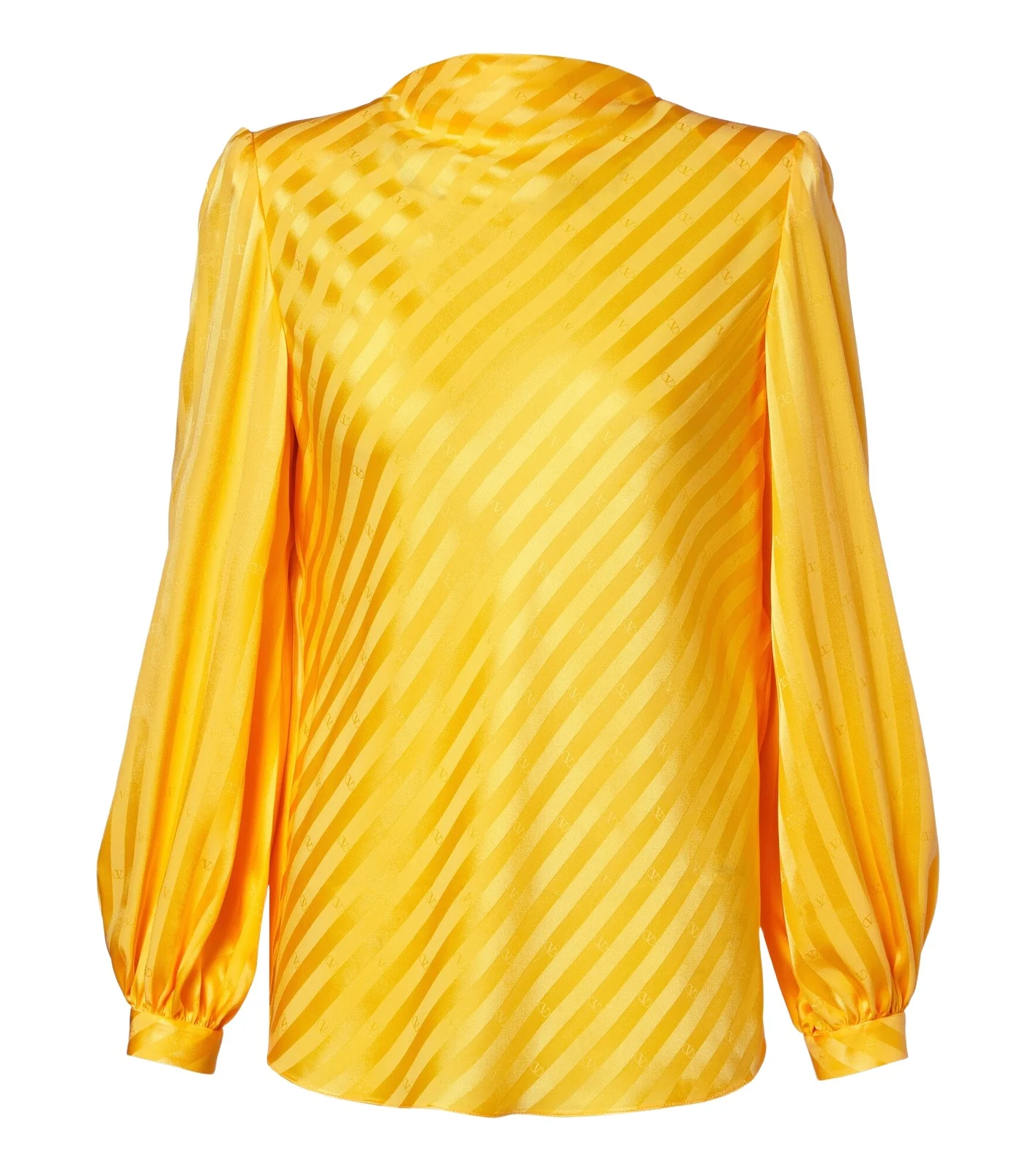 Valentino Garavani VLogo striped silk jacquard blouse