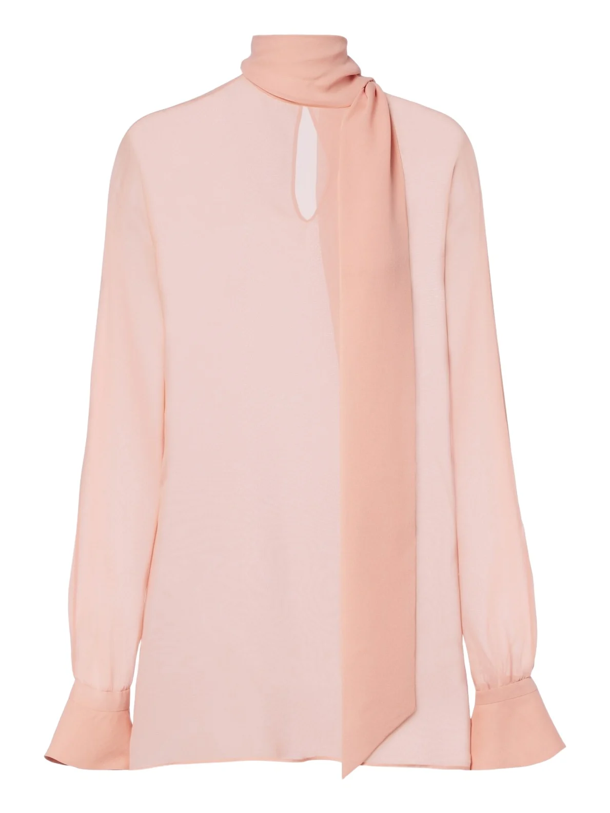 Tie-neck silk georgette blouse