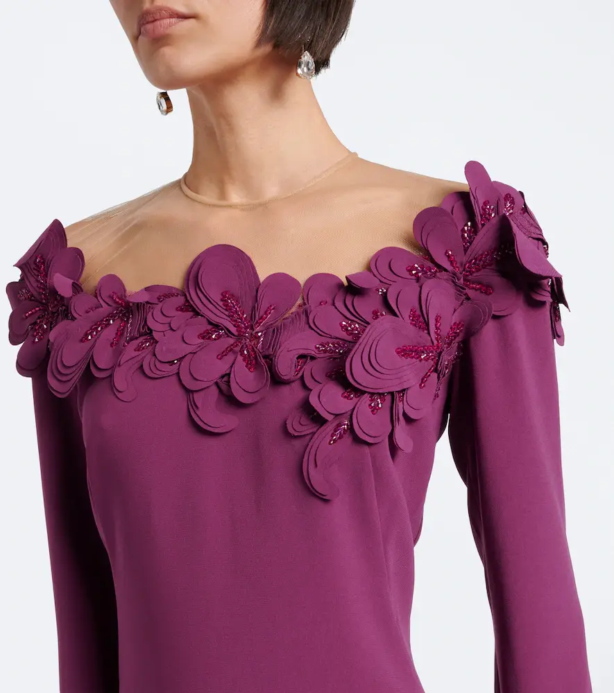 Costarellos Embellished floral-appliqué gown | Thumbnail 3