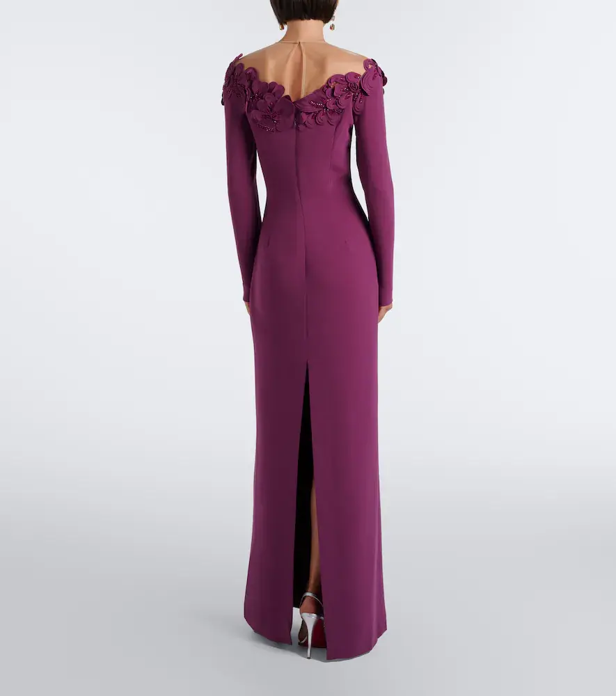 Costarellos Embellished floral-appliqué gown | Thumbnail 6