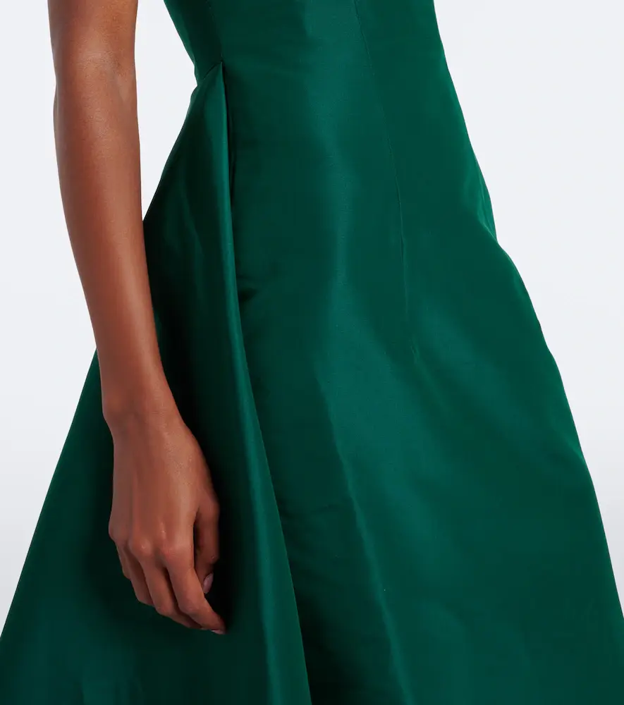MONIQUE LHUILLIER Draped strapless silk bustier gown | Thumbnail 2