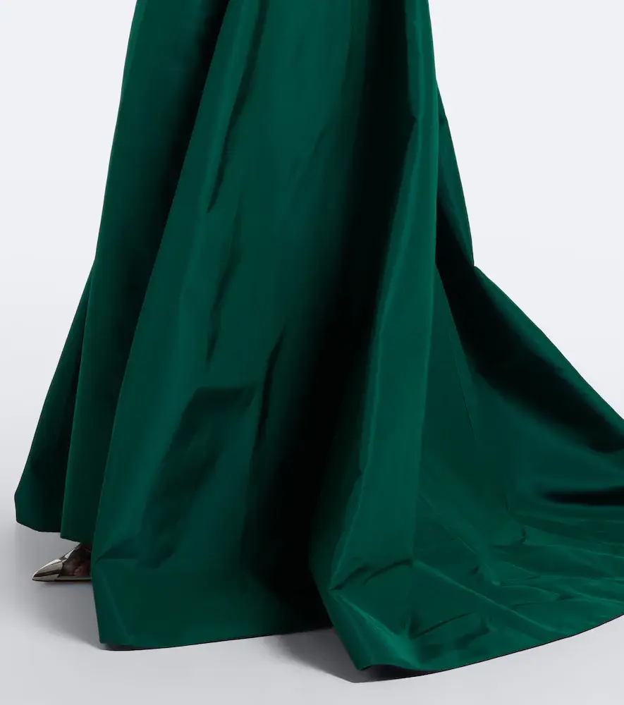 MONIQUE LHUILLIER Draped strapless silk bustier gown | Thumbnail 6