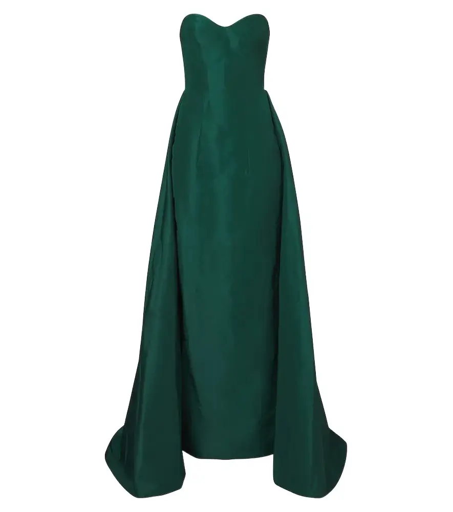 Monique Lhuillier Draped strapless silk bustier gown | Image 1 Monique Lhuillier Draped strapless silk bustier gown | Image 1