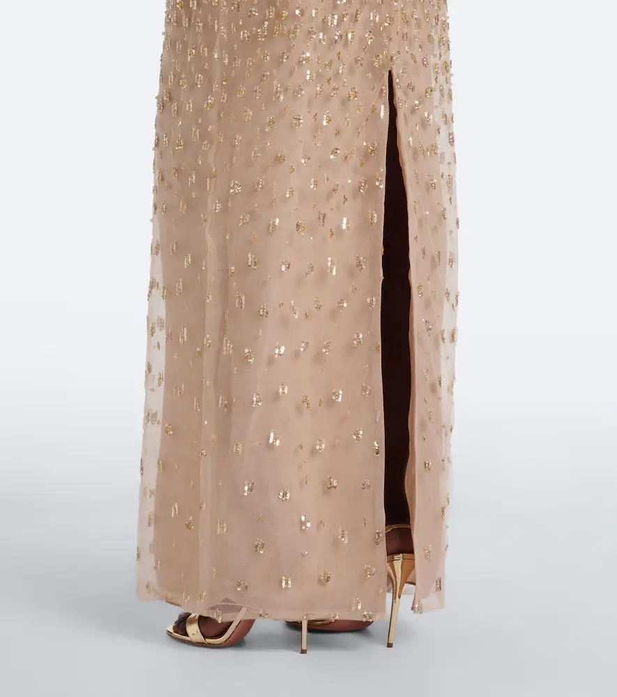 MONIQUE LHUILLIER Embellished peplum bustier gown | Thumbnail 6