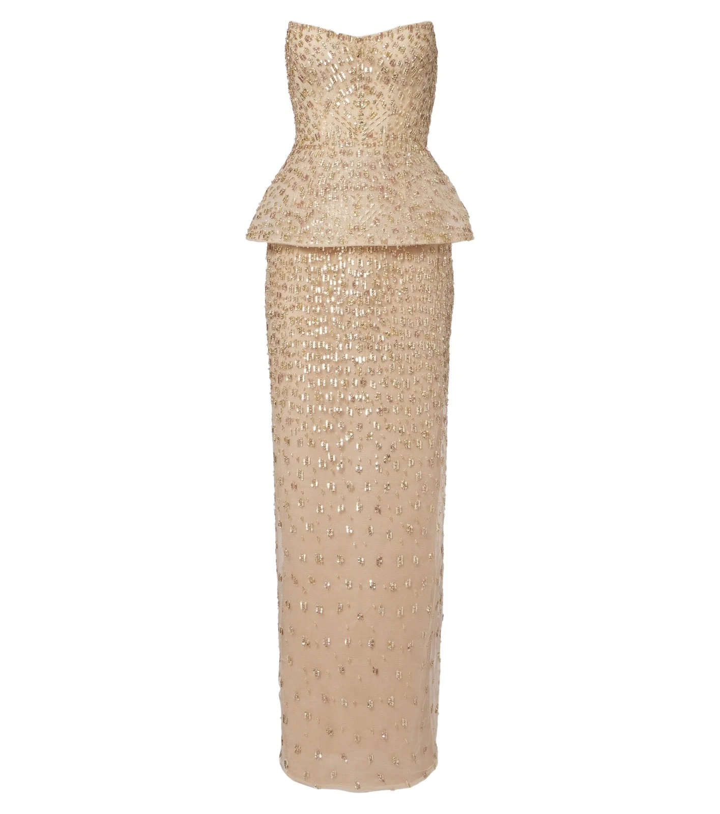 Embellished peplum bustier gown Embellished peplum bustier gown