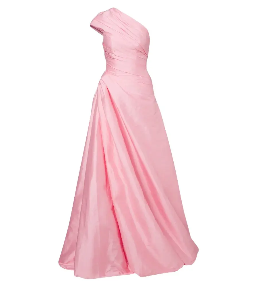 Monique Lhuillier Draped one-shoulder bustier gown | Image 1 Monique Lhuillier Draped one-shoulder bustier gown | Image 1