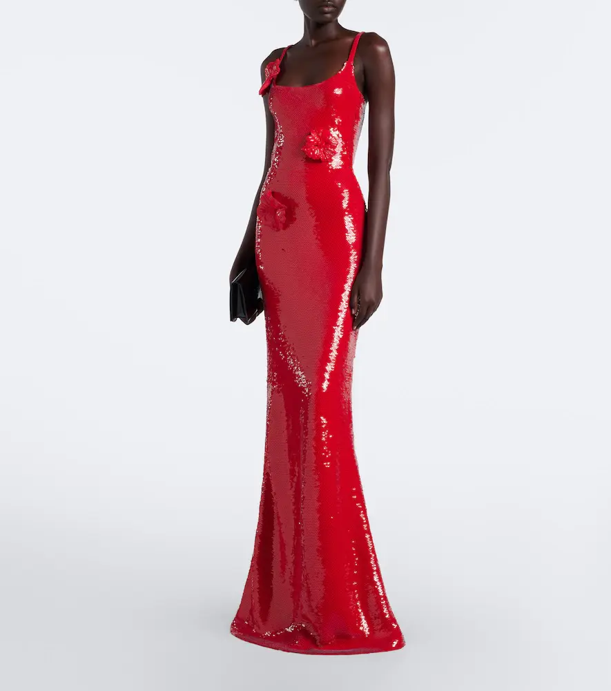 David Koma Floral-appliqué sequined gown | Thumbnail 2 David Koma Floral-appliqué sequined gown | Thumbnail 2