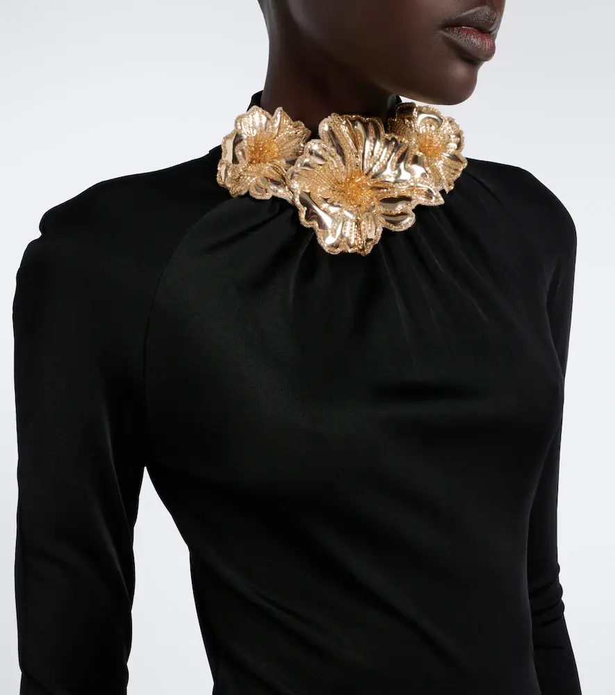 David Koma Draped floral-appliqué gown | Thumbnail 3 David Koma Draped floral-appliqué gown | Thumbnail 3