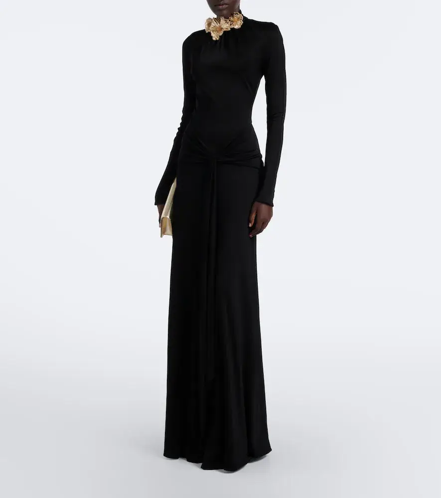 David Koma Draped floral-appliqué gown | Thumbnail 6 David Koma Draped floral-appliqué gown | Thumbnail 6