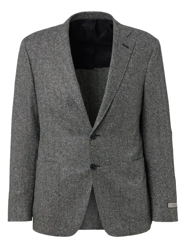 Canali Herringbone wool and cashmere blazer