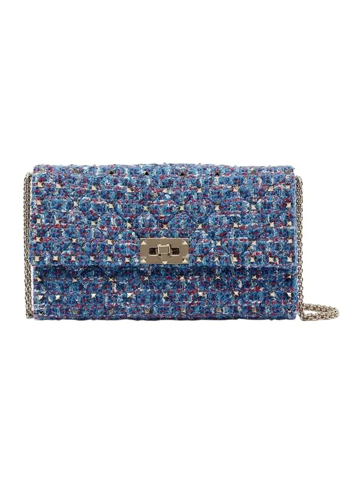Valentino Garavani Rockstud Spike tweed shoulder bag