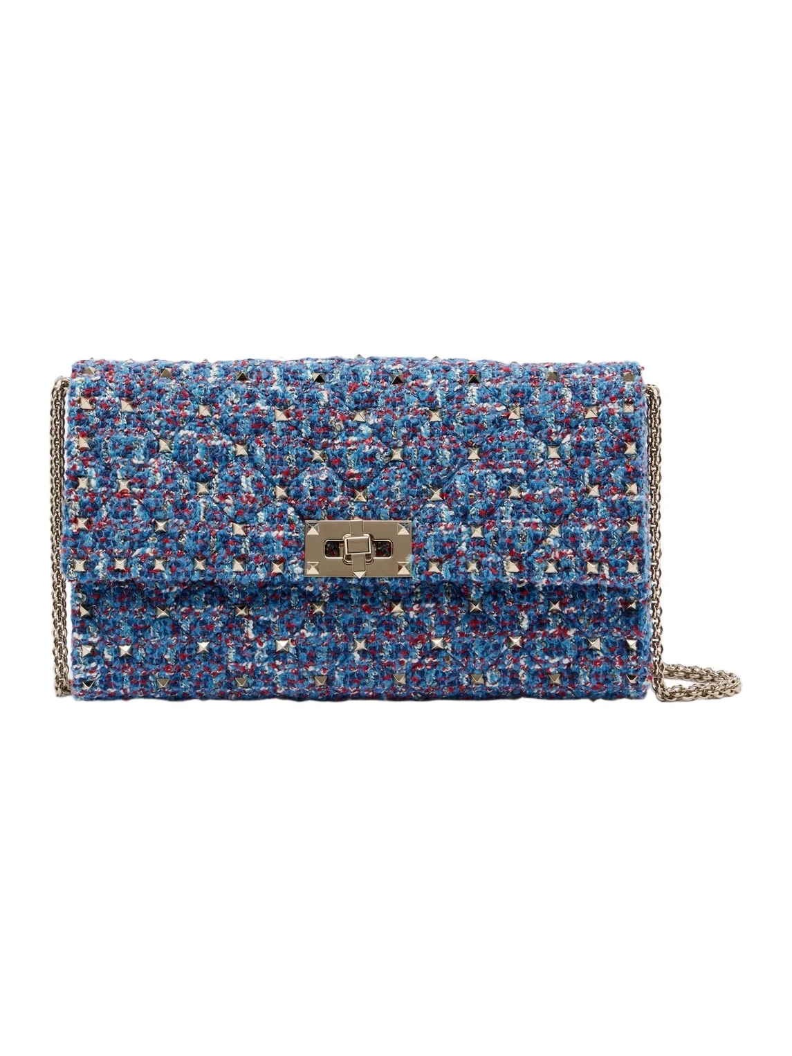 Valentino Garavani Rockstud Spike tweed shoulder bag