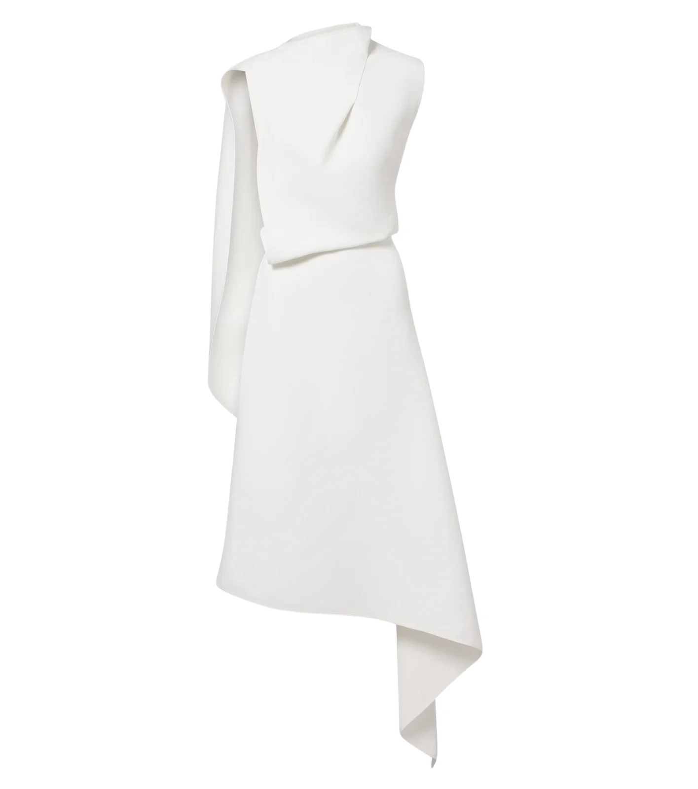Prosper asymmetric draped midi dress