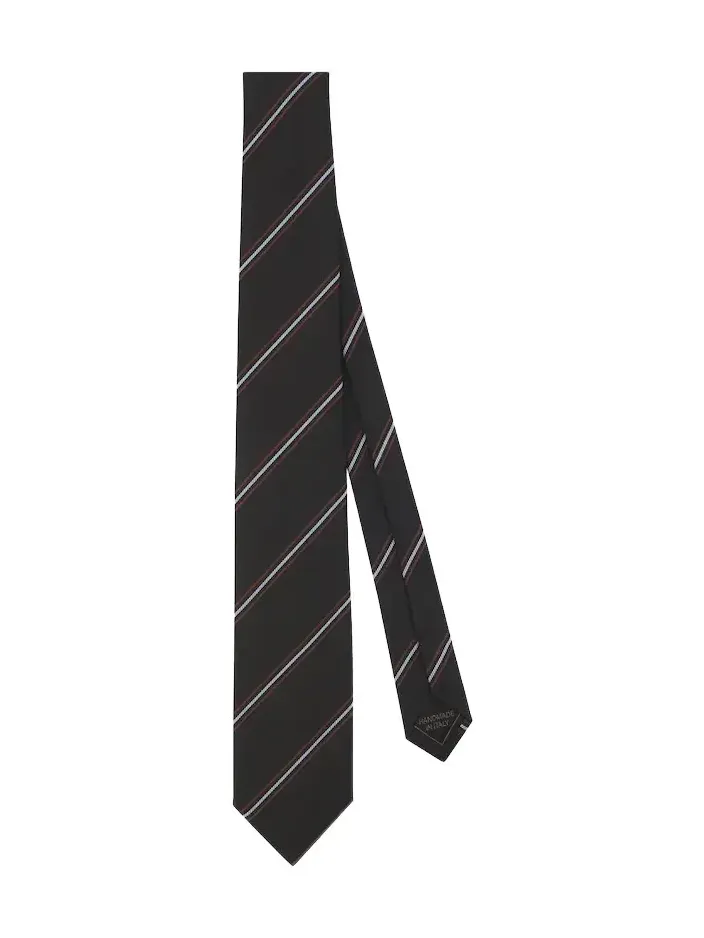 Striped silk jacquard tie