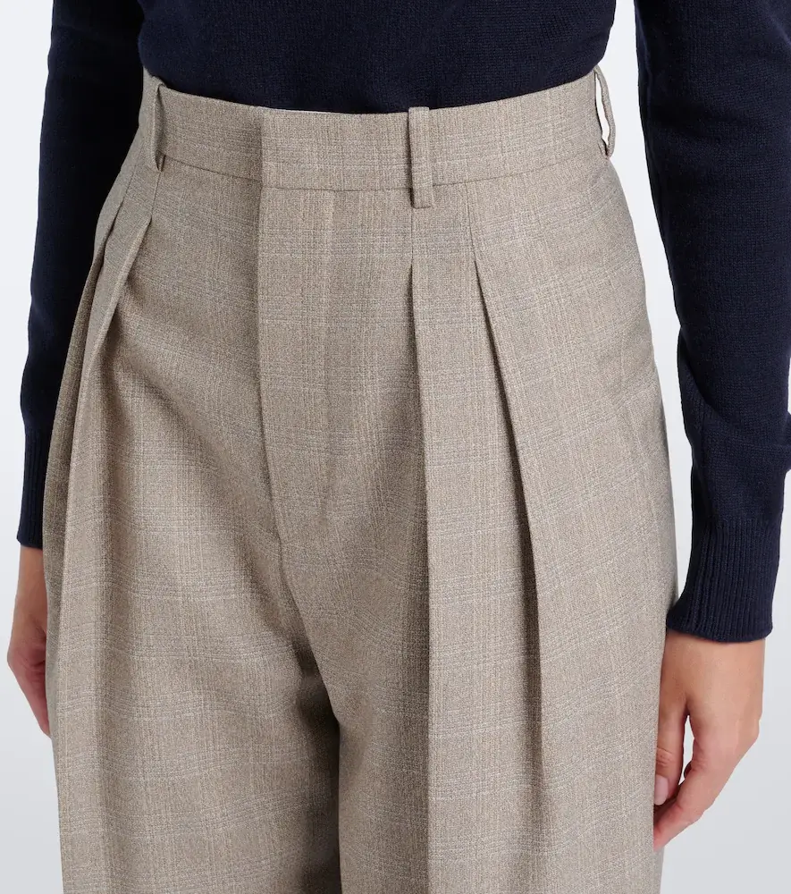 Bottega Veneta Prince of Wales check wool wide-leg pants | Thumbnail 2 Bottega Veneta Prince of Wales check wool wide-leg pants | Thumbnail 2