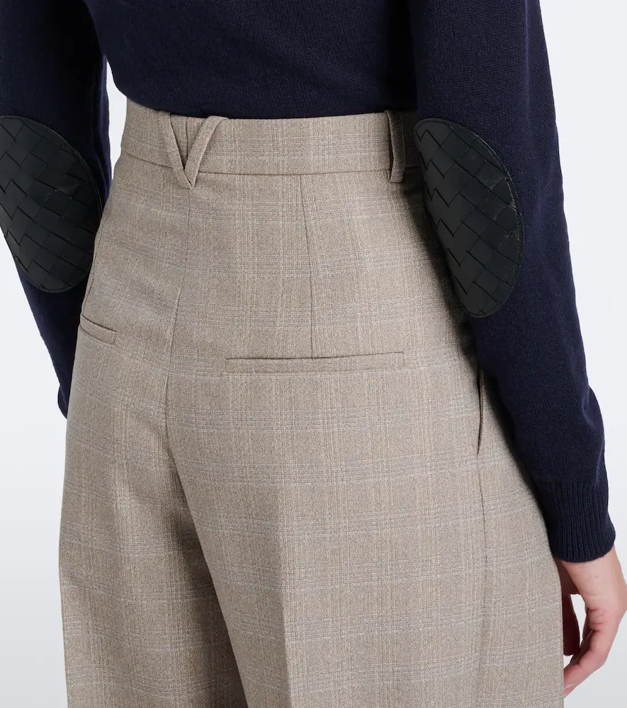 Bottega Veneta Prince of Wales check wool wide-leg pants | Thumbnail 3 Bottega Veneta Prince of Wales check wool wide-leg pants | Thumbnail 3