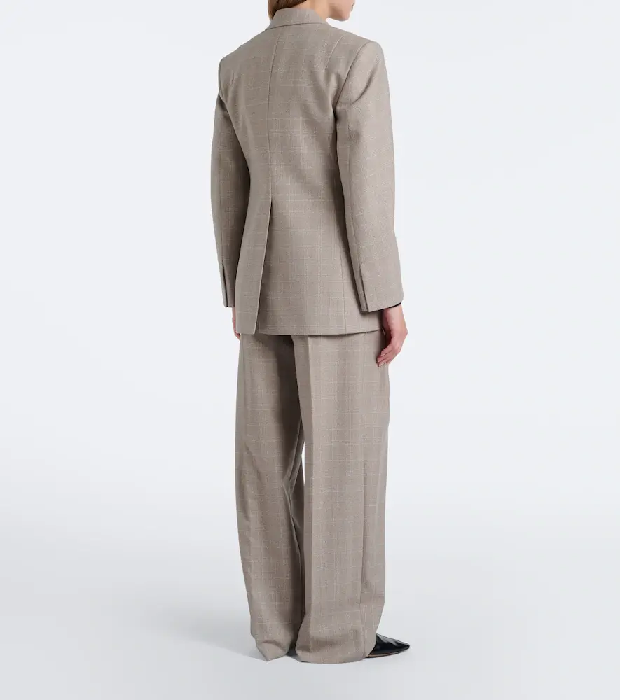 Bottega Veneta Prince of Wales check wool wide-leg pants | Thumbnail 6 Bottega Veneta Prince of Wales check wool wide-leg pants | Thumbnail 6