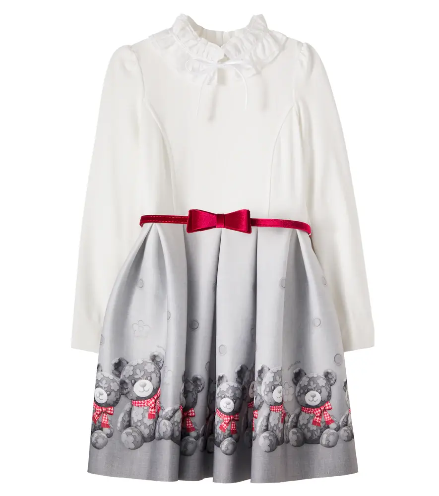 Monnalisa Belted printed ruffled dress | Image 1 Monnalisa Belted printed ruffled dress | Image 1