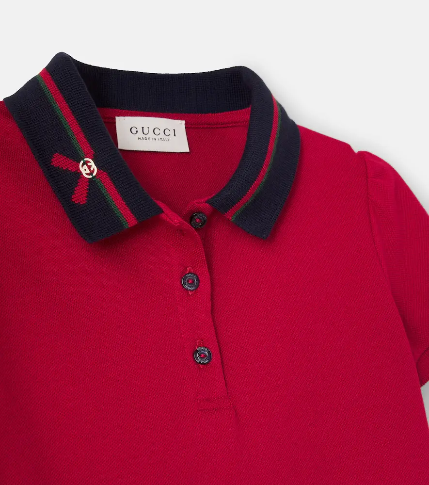 Gucci Kids Cotton-blend polo dress | Thumbnail 3